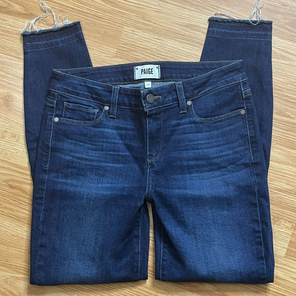 PAIGE Verdugo Ankle Jeans Women's Size 29 Denim Raw Hem Mid Rise Stretch Skinny - Picture 5 of 11